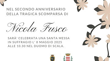 A Scala una Santa Messa in suffragio di Nicola Fusco nel secondo anniversario della scomparsa