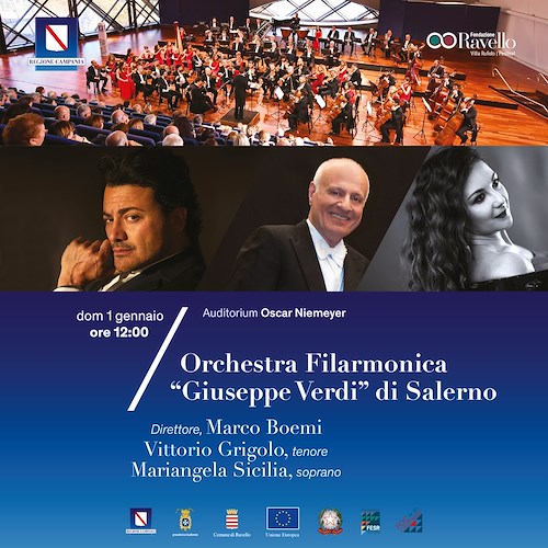 A Ravello il Concerto di Capodanno con l’Orchestra Filarmonica Giuseppe Verdi di Salerno