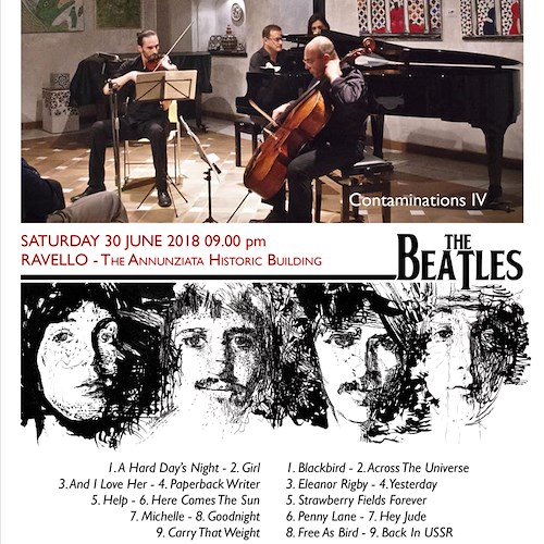 A Ravello week-end di musica da camera all'Annunziata tra Beethoven e i Beatles