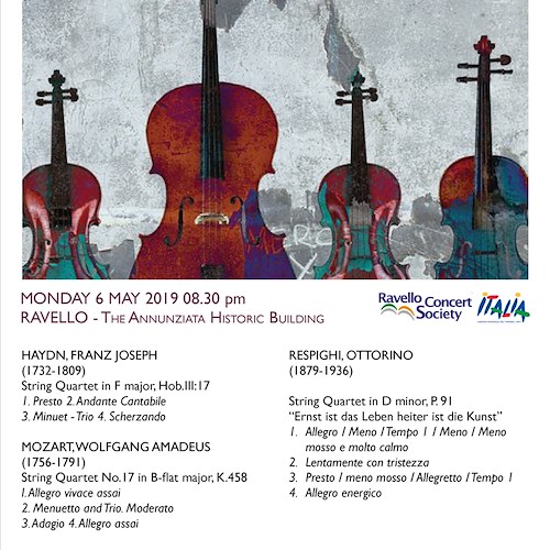 Chamber Music in Ravello, gli appuntamenti della settimana 6-10 maggio