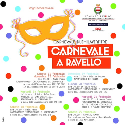 Eventi: così Ravello festeggia San Valentino e Carnevale /PROGRAMMA
