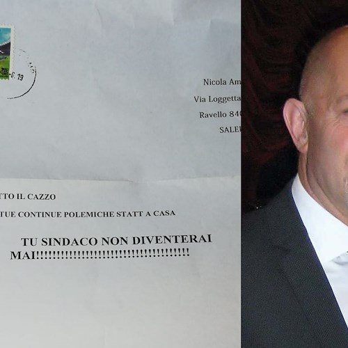 «Hai rotto il c****, stattene a casa», a Ravello lettera anonima al consigliere Nicola Amato [FOTO]