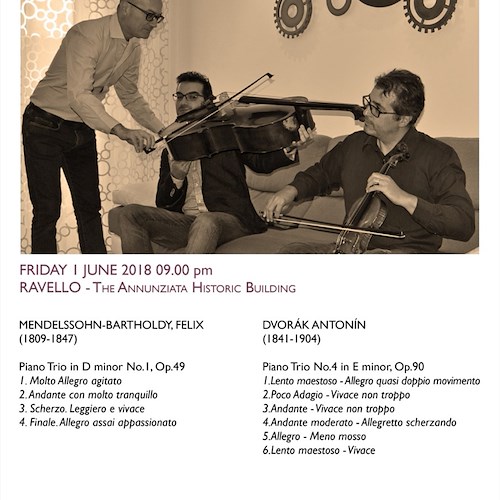 Musica da camera a Ravello: i concerti di venerdì 1° e sabato 2 giugno all'Annunziata