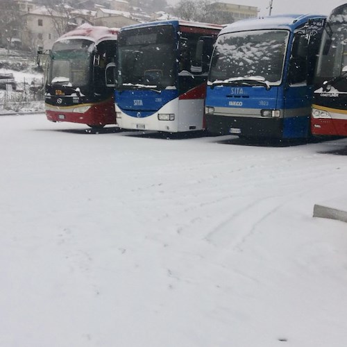 Neve: trasporti SITA interrotti per Agerola, Tramonti, Ravello e Scala