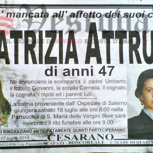 Omicidio di Ravello: dopo 4 mesi i funerali di Patrizia Attruia, indagini verso la svolta?