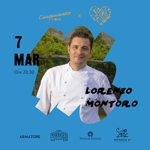 Pagani, 7 marzo lo chef stellato Lorenzo Montoro alla cena di beneficenza di Cinquanta - Spirito Italiano
