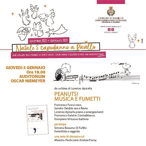 "Peanuts! Musica e fumetti”, 5 gennaio all'auditorium di Ravello un concerto dedicato ai bambini