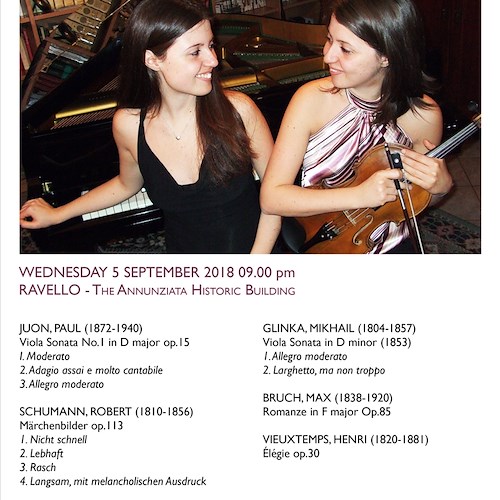 Ravello Concert Society, gli appuntamenti del 3 e 5 settembre