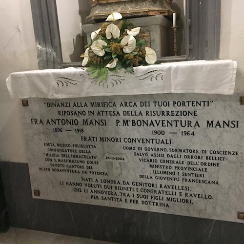 Ravello e il suo figlio santo: per Fra Antonio Mansi avviato processo di beatificazione