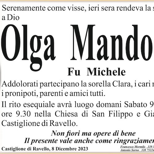 Ravello e la Costa d'Amalfi porgono l'ultimo saluto a Olga Mandorlo