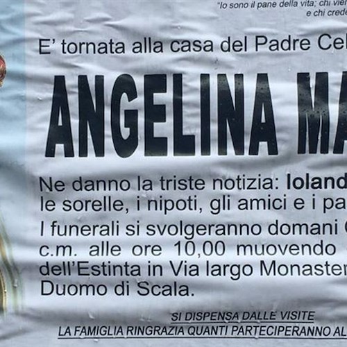 Ravello e Scala piangono Angelina Mansi, un'autentica lavoratrice