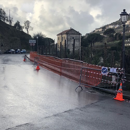 Ravello ferita dalla pioggia: transennata area al bivio per Scala [FOTO]