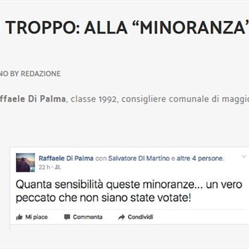 Ravello: «Minoranze non votate», il post del giovane consigliere comunale che scatena le polemiche