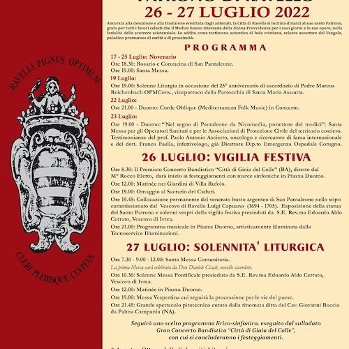 Ravello si prepara a festeggiare San Pantaleone Medico e Martire [PROGRAMMA]