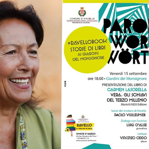 "Vera e gli schiavi del Terzo Millennio", 15 settembre Carmen Lasorella presenta il suo romanzo a Ravello