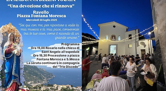 Ravello celebra la Madonna dell’Avvocata con Rosario, Messa e il concerto del Trio Discede